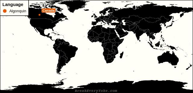 All countries where Algonquin is a significant language