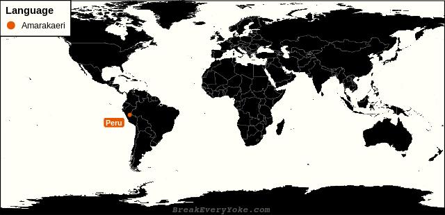All countries where Amarakaeri is a significant language