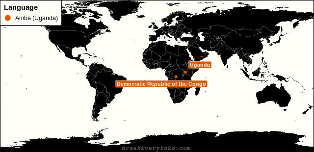 All countries where Amba (Uganda) is a significant language