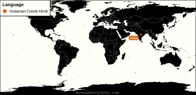 All countries where Andaman Creole Hindi is a significant language