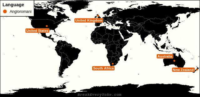 All countries where Angloromani is a significant language