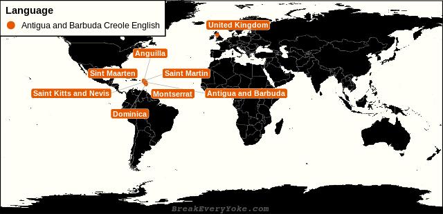 All countries where Antigua and Barbuda Creole English is a significant language