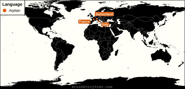 All countries where Arpitan is a significant language