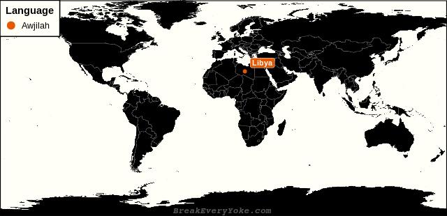 All countries where Awjilah is a significant language