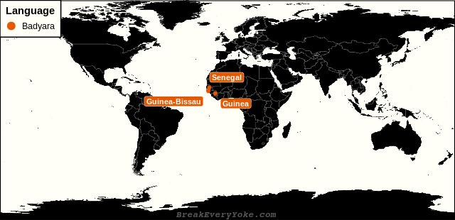 All countries where Badyara is a significant language