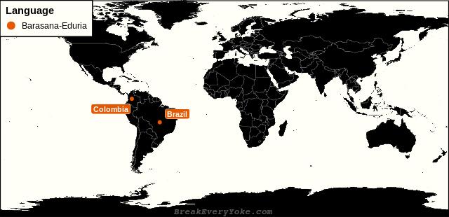 All countries where Barasana-Eduria is a significant language