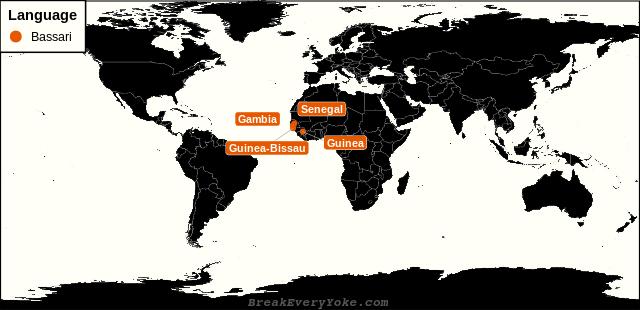 All countries where Bassari is a significant language