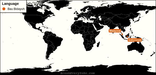 All countries where Bau Bidayuh is a significant language