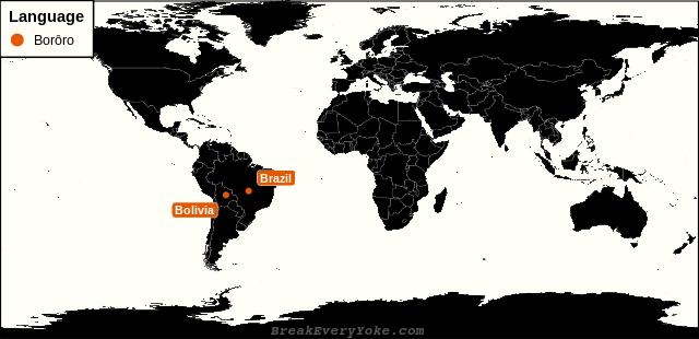 All countries where Borôro is a significant language