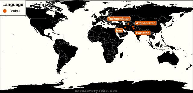 All countries where Brahui is a significant language