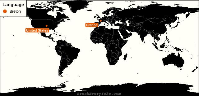 All countries where Breton is a significant language