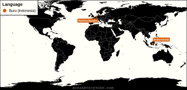 All countries where Buru (Indonesia) is a significant language