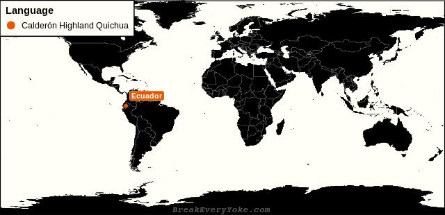 All countries where Calderón Highland Quichua is a significant language