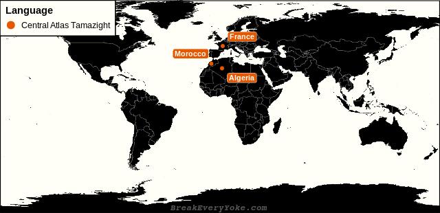 All countries where Central Atlas Tamazight is a significant language