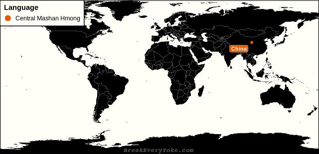 All countries where Central Mashan Hmong is a significant language