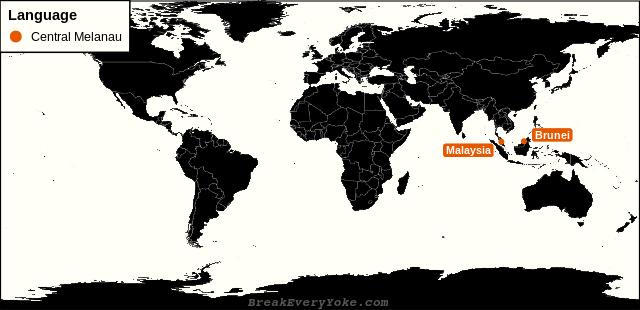 All countries where Central Melanau is a significant language
