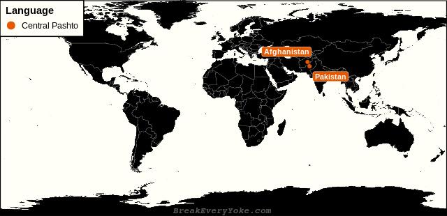 All countries where Central Pashto is a significant language
