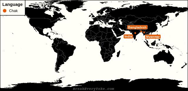 All countries where Chak is a significant language