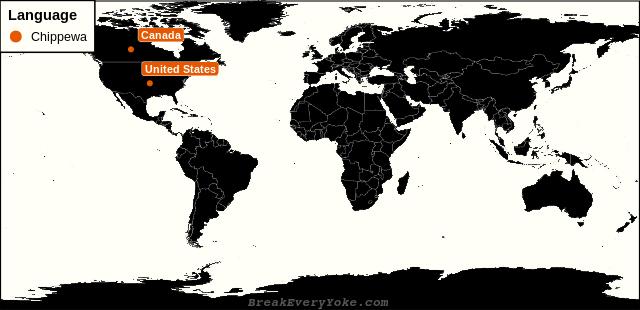 All countries where Chippewa is a significant language