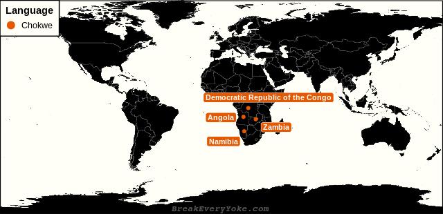 All countries where Chokwe is a significant language