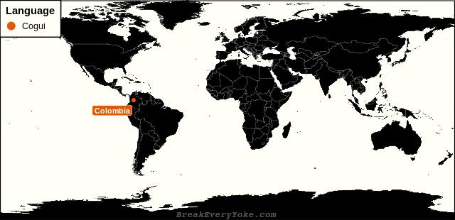 All countries where Cogui is a significant language