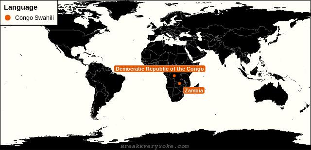All countries where Congo Swahili is a significant language