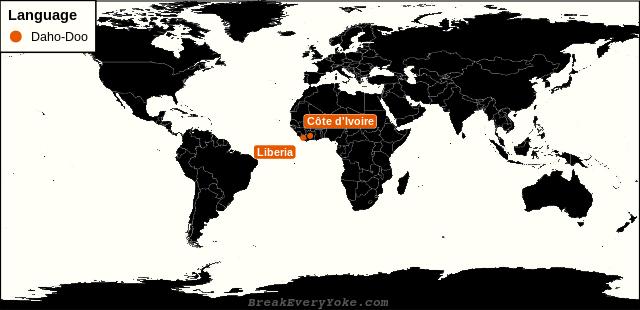 All countries where Daho-Doo is a significant language