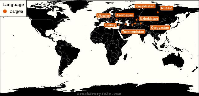 All countries where Dargwa is a significant language