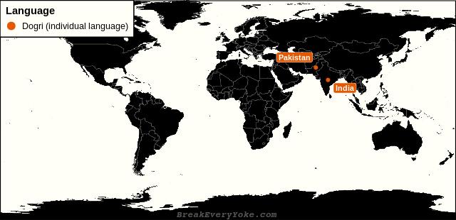 All countries where Dogri (individual language) is a significant language