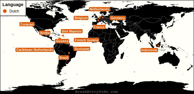 All countries where Dutch is a significant language
