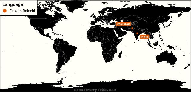 All countries where Eastern Balochi is a significant language
