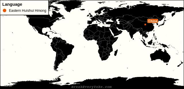 All countries where Eastern Huishui Hmong is a significant language