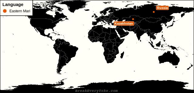 All countries where Eastern Mari is a significant language