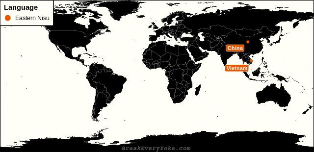 All countries where Eastern Nisu is a significant language