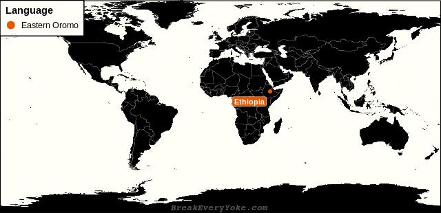 All countries where Eastern Oromo is a significant language