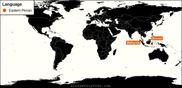 All countries where Eastern Penan is a significant language