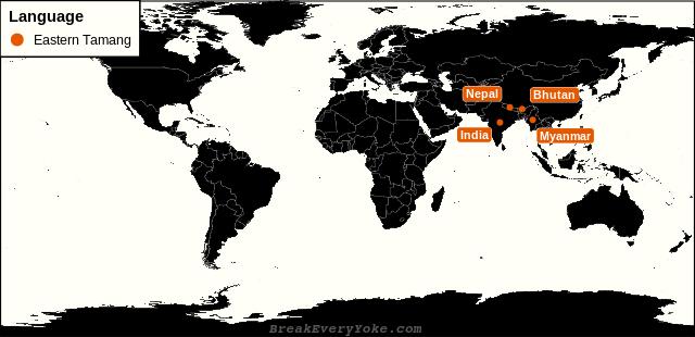 All countries where Eastern Tamang is a significant language