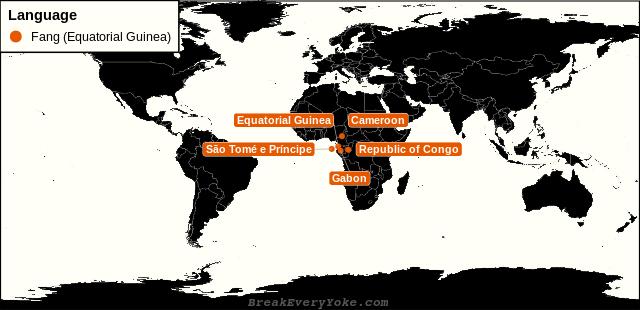 All countries where Fang (Equatorial Guinea) is a significant language
