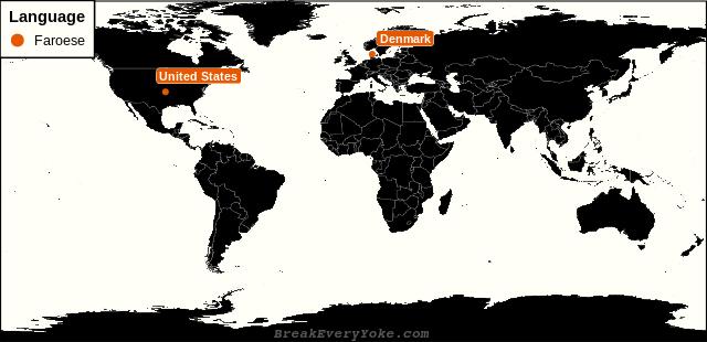 All countries where Faroese is a significant language