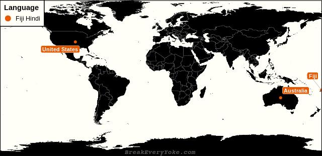 All countries where Fiji Hindi is a significant language