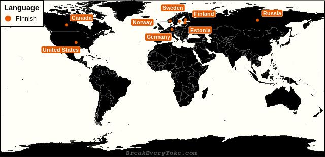 All countries where Finnish is a significant language