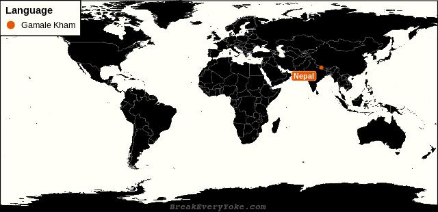 All countries where Gamale Kham is a significant language