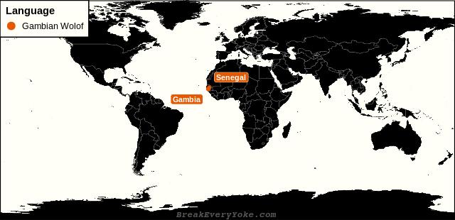 All countries where Gambian Wolof is a significant language