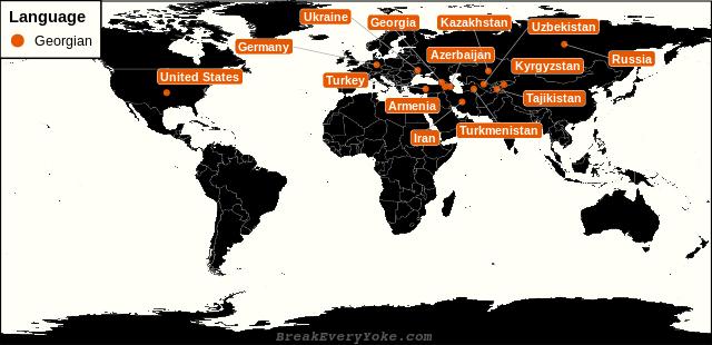 All countries where Georgian is a significant language