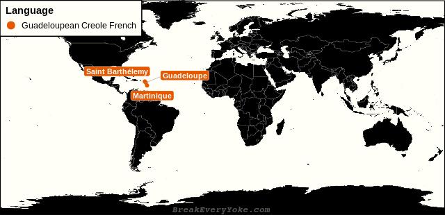 All countries where Guadeloupean Creole French is a significant language