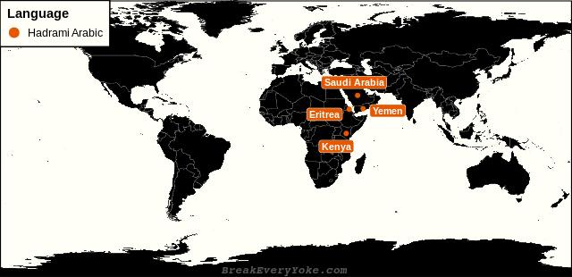 All countries where Hadrami Arabic is a significant language