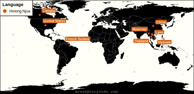 All countries where Hmong Njua is a significant language