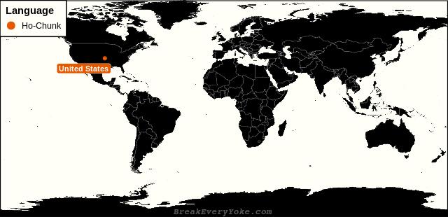 All countries where Ho-Chunk is a significant language