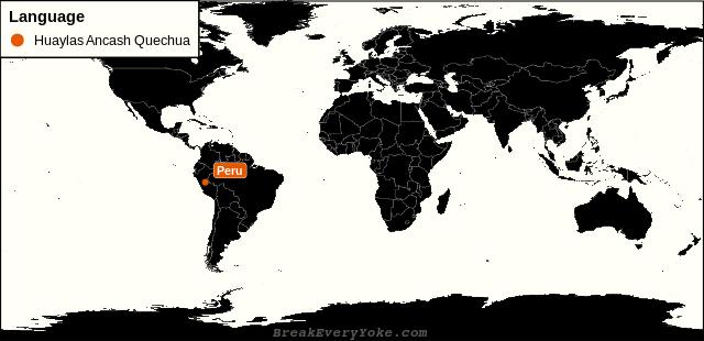 All countries where Huaylas Ancash Quechua is a significant language