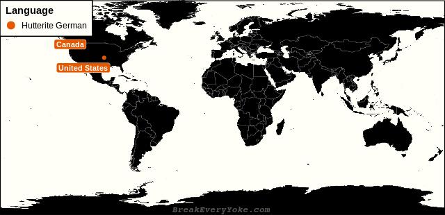 All countries where Hutterite German is a significant language